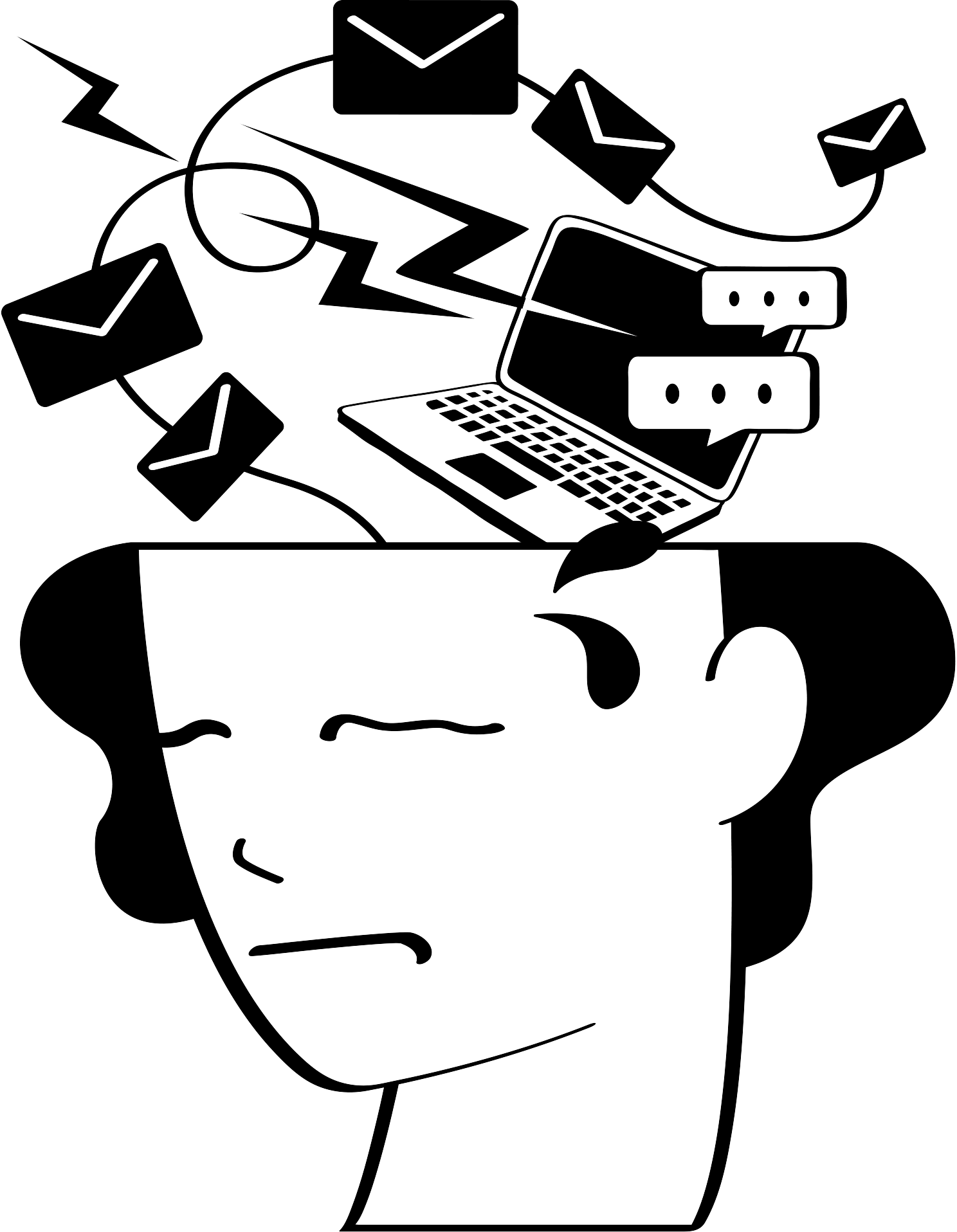 illustrazione di persona con stress da lavoro
